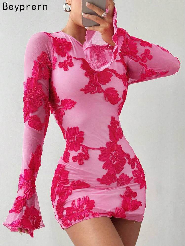 Summer Zara - Beyprern Glam Backless Rose Roze Bloemen